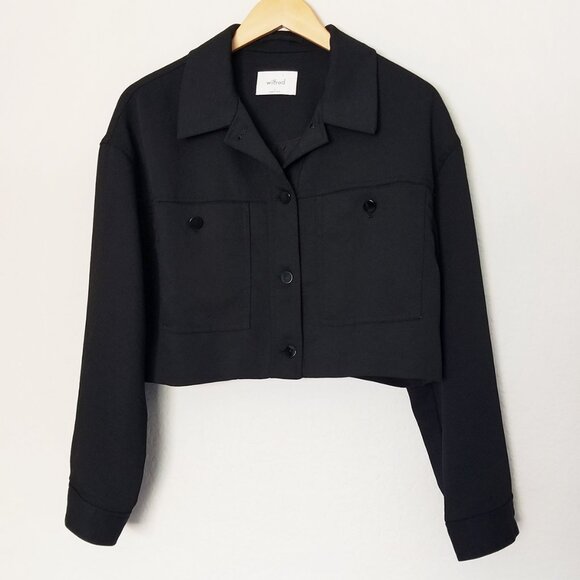 Aritzia Wilfred Little Cropped Jacket in Black L $198 Minimalist Classic Boxy - Picture 4 of 16